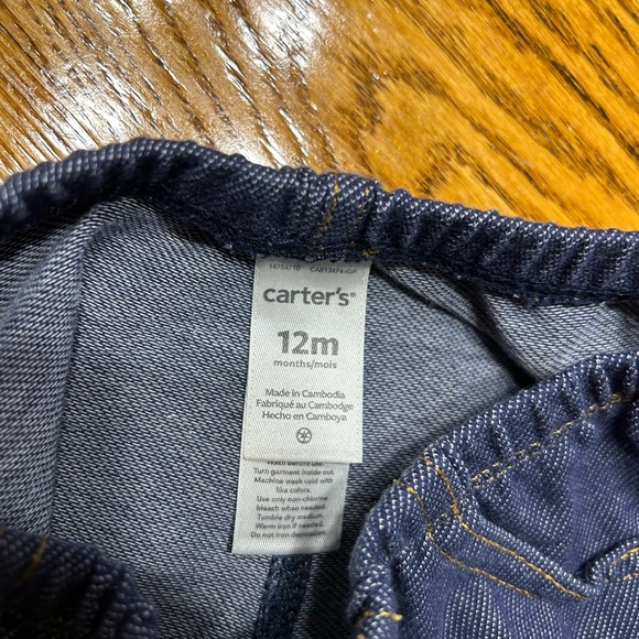 Carter’s infant leggings, size 12 months.  Blue denim look. - Picture 2 of 5
